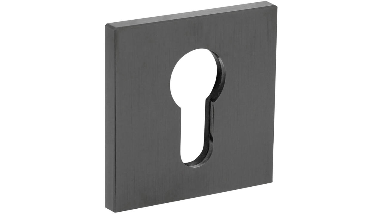 Olivari pc-rozet vierkant 51x5mm met nokken en doorgaande bevestiging Antraciet mat titaan PVD