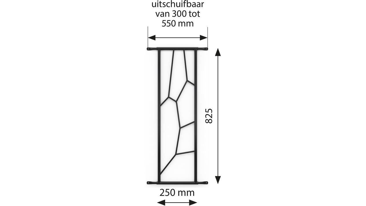 SecuBar Deco 2 op de dag Blackline 250x825mm