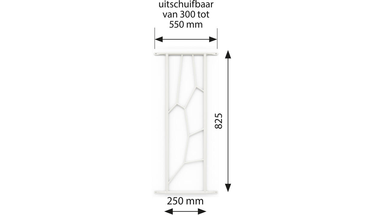SecuBar Deco 2 op de dag wit 250x825mm