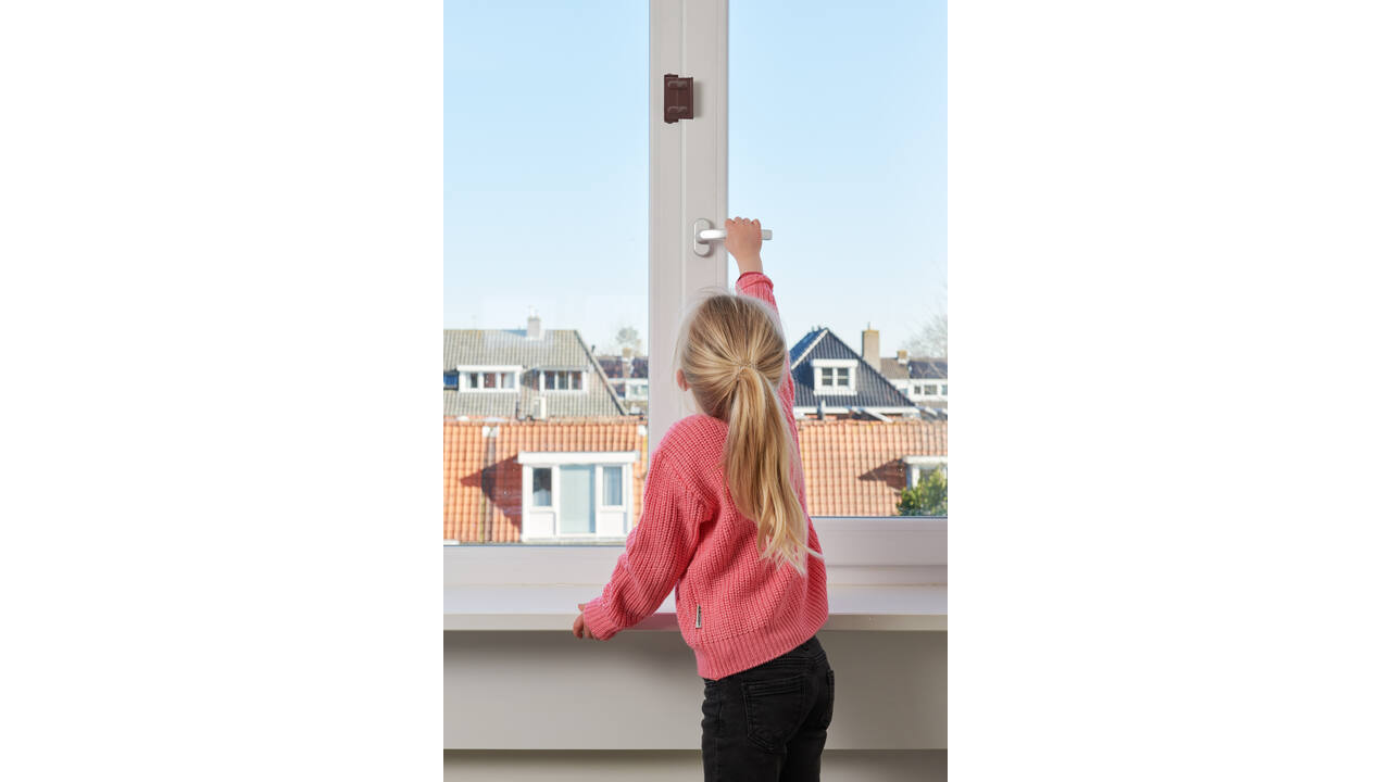 SecuMax Draaikiep raam grendel XL bruin