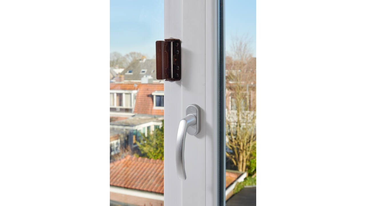 SecuMax Draaikiep raam grendel XL bruin