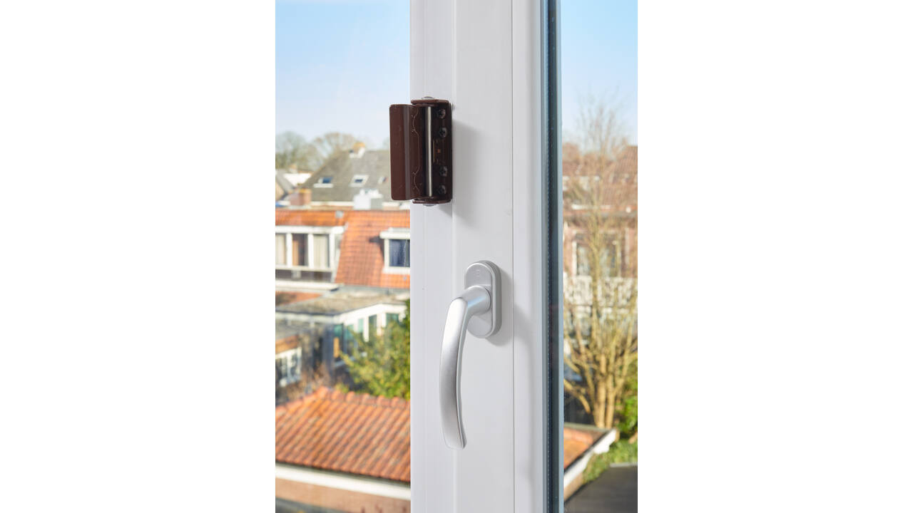 SecuMax Draaikiep raam grendel XL bruin