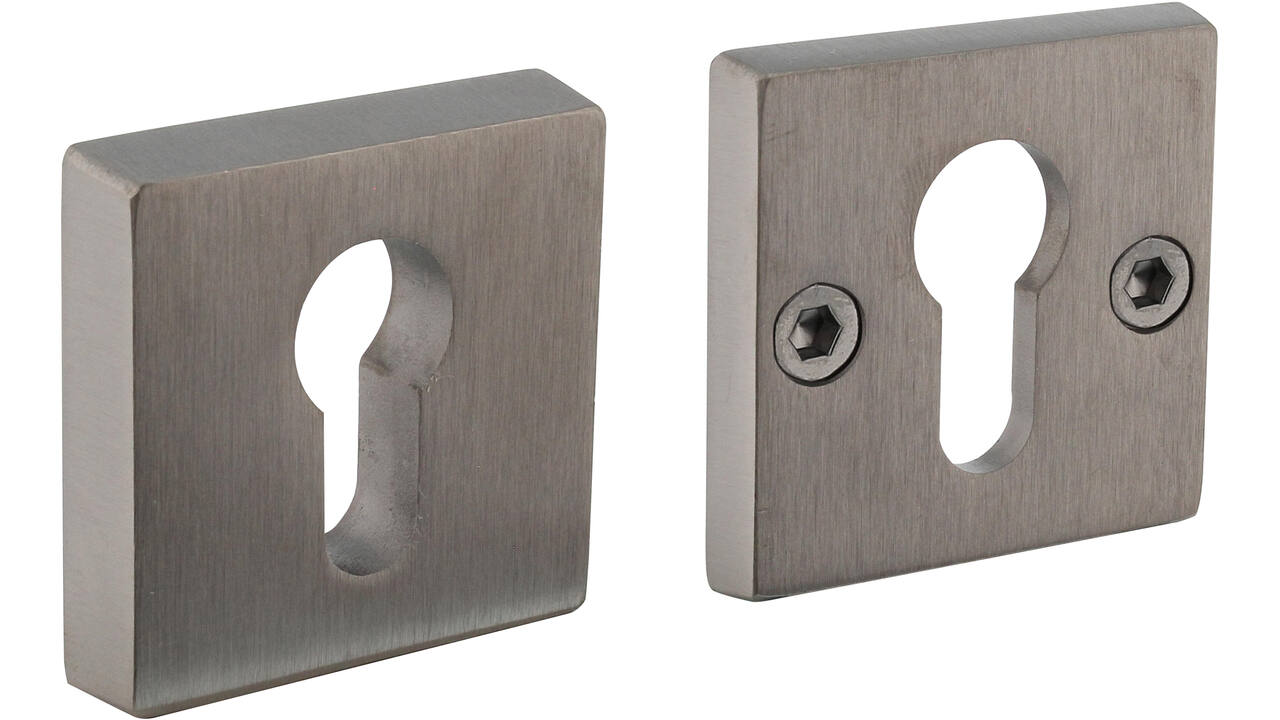 SKG3 veiligheidsrozetten vierkant 54x54x12mm profielcilindergat PVD titaan mat