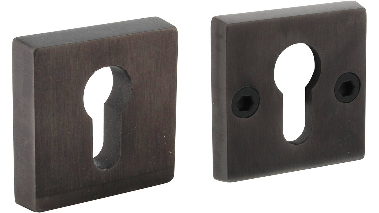 SKG3 veiligheidsrozetten vierkant 54x54x12mm profielcilindergat PVD antraciet mat