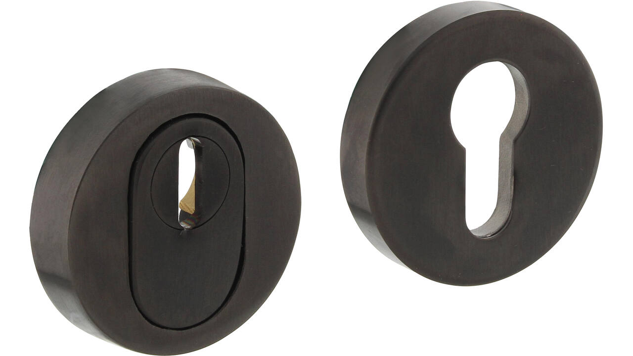 SKG3 veiligheidsrozetten rond verdekt ø52x12mm profielcilindergat met kerntrekbeveiliging PVD antraciet mat