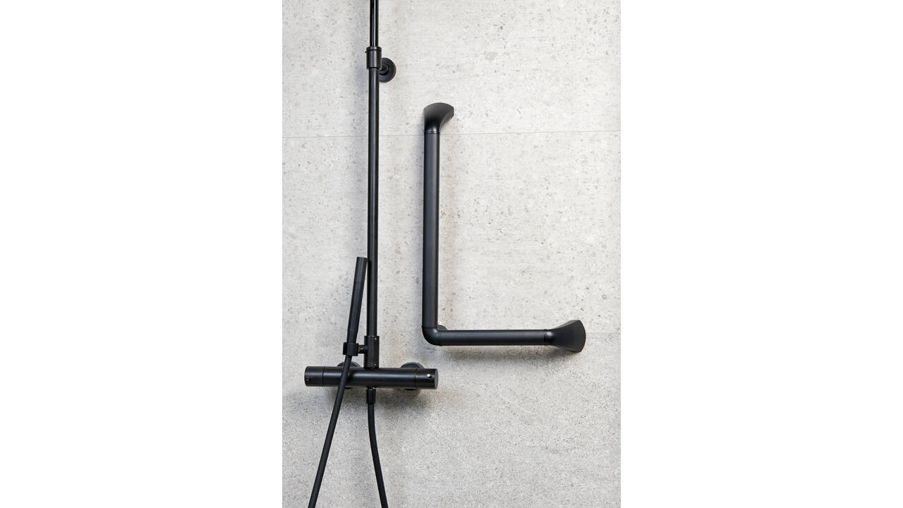 SecuCare Wandbeugel 90 graden 60x30 Li/Re zwart mat