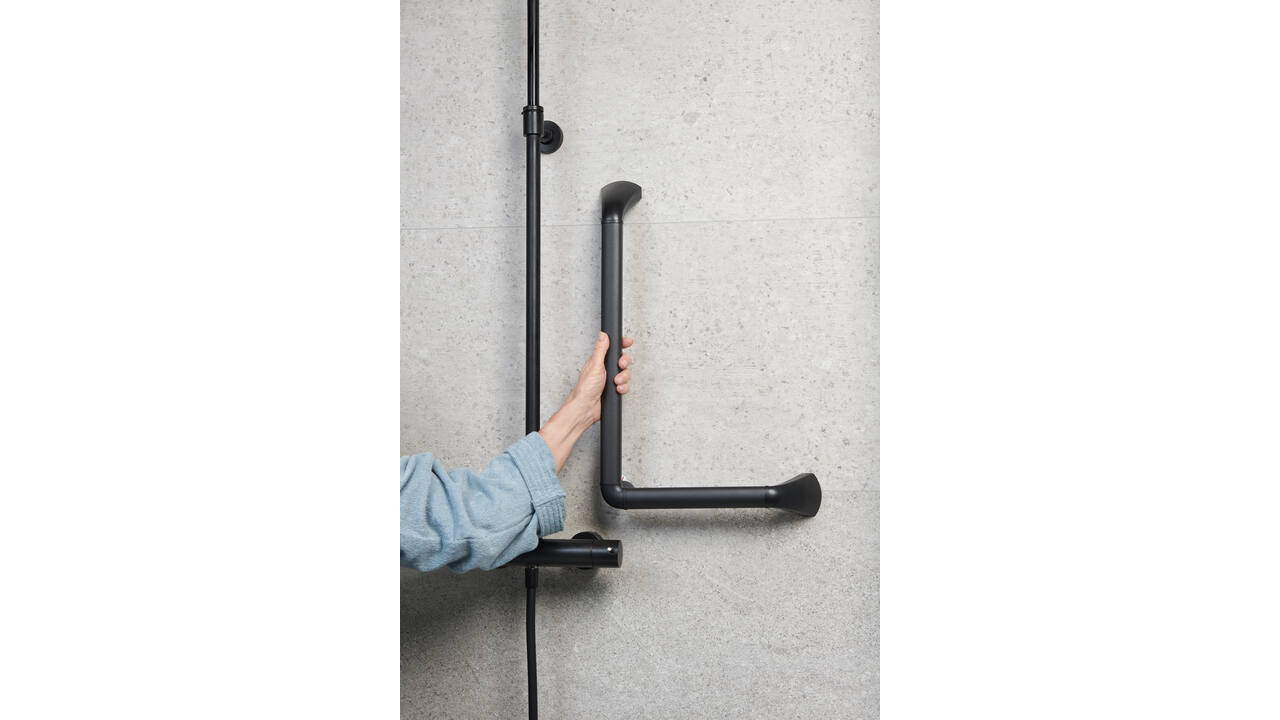 SecuCare Wandbeugel 90 graden 60x30 Li/Re zwart mat