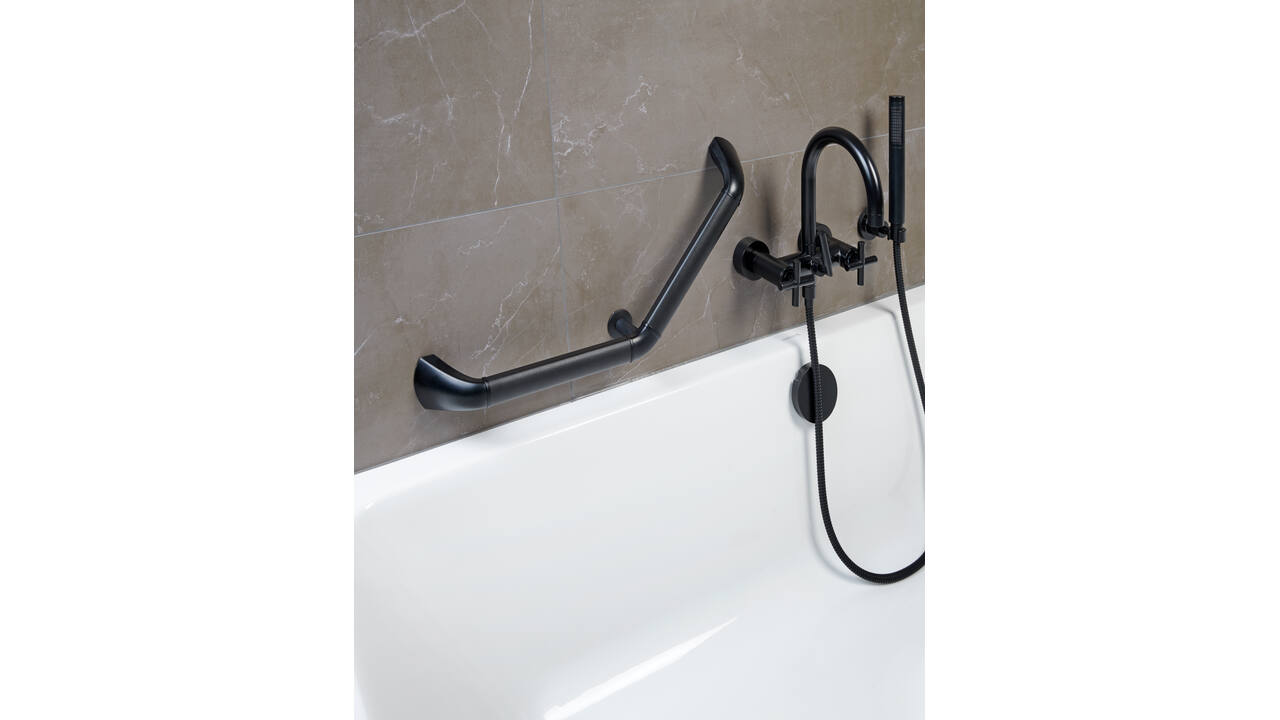 SecuCare Wandbeugel 45 graden 30x30 Li/Re zwart mat