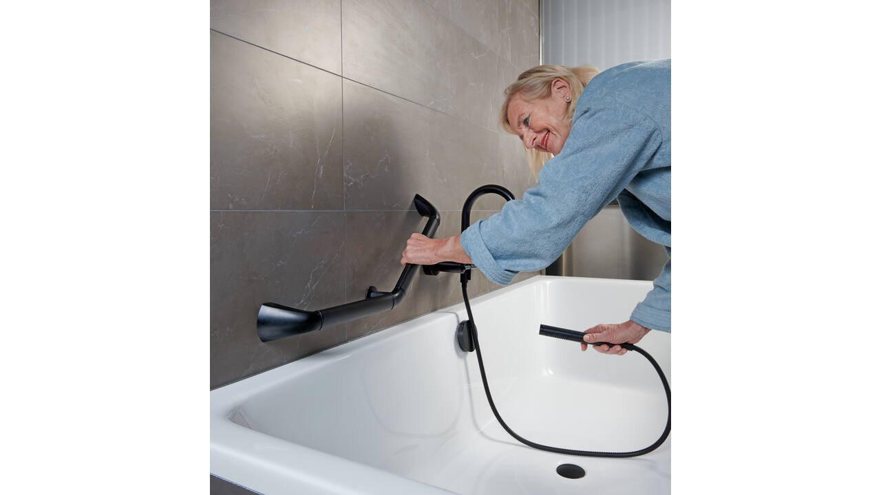 SecuCare Wandbeugel 45 graden 30x30 Li/Re zwart mat
