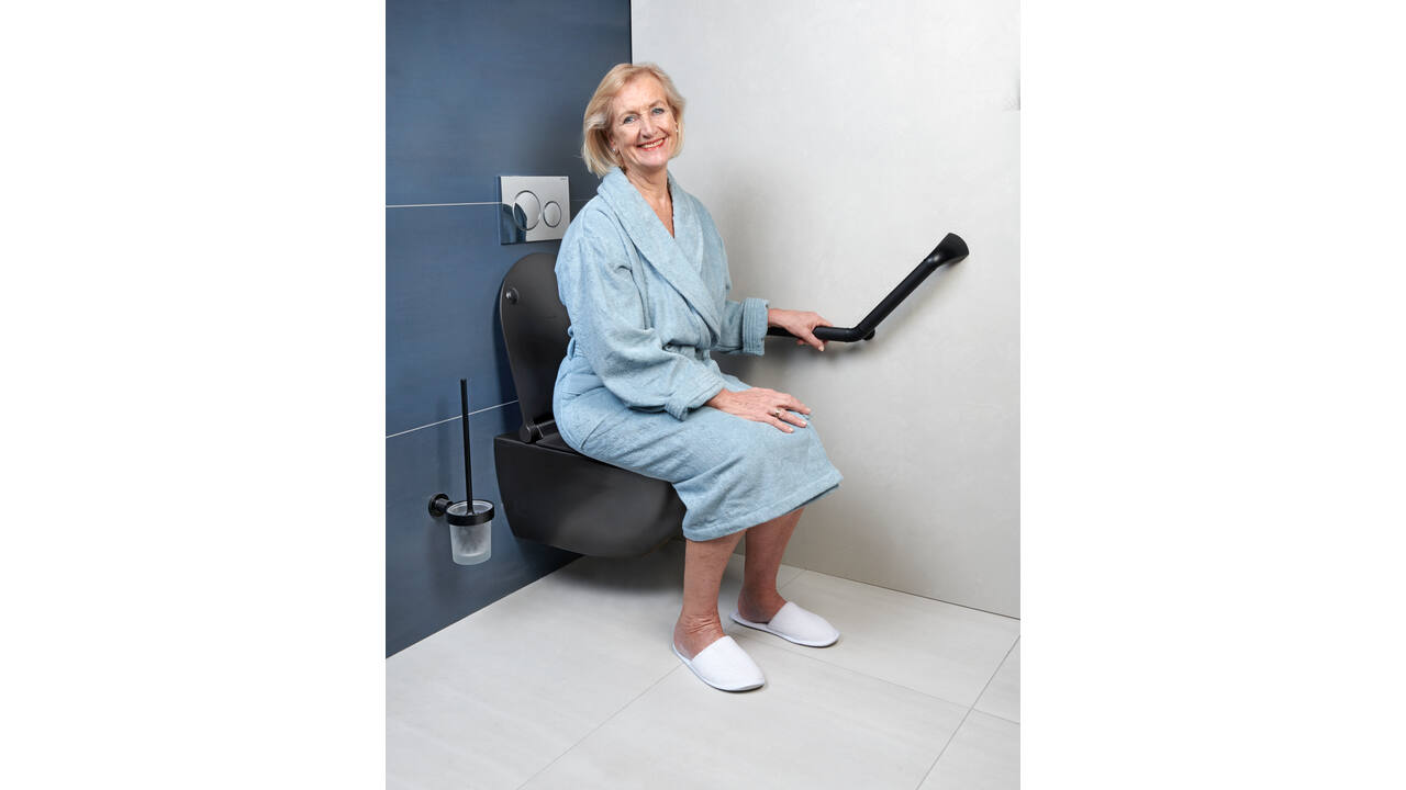SecuCare Wandbeugel 45 graden 30x30 Li/Re zwart mat