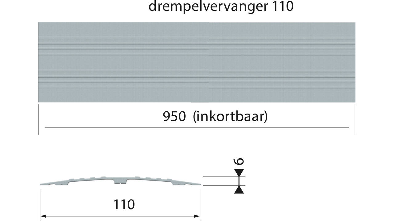 SecuCare Drempelvervanger 11cm, L 95 cm  blank geanodiseerd