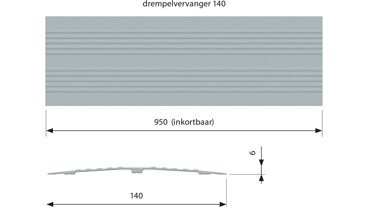 SecuCare Drempelvervanger 14cm, L 95 cm blank geanodiseerd