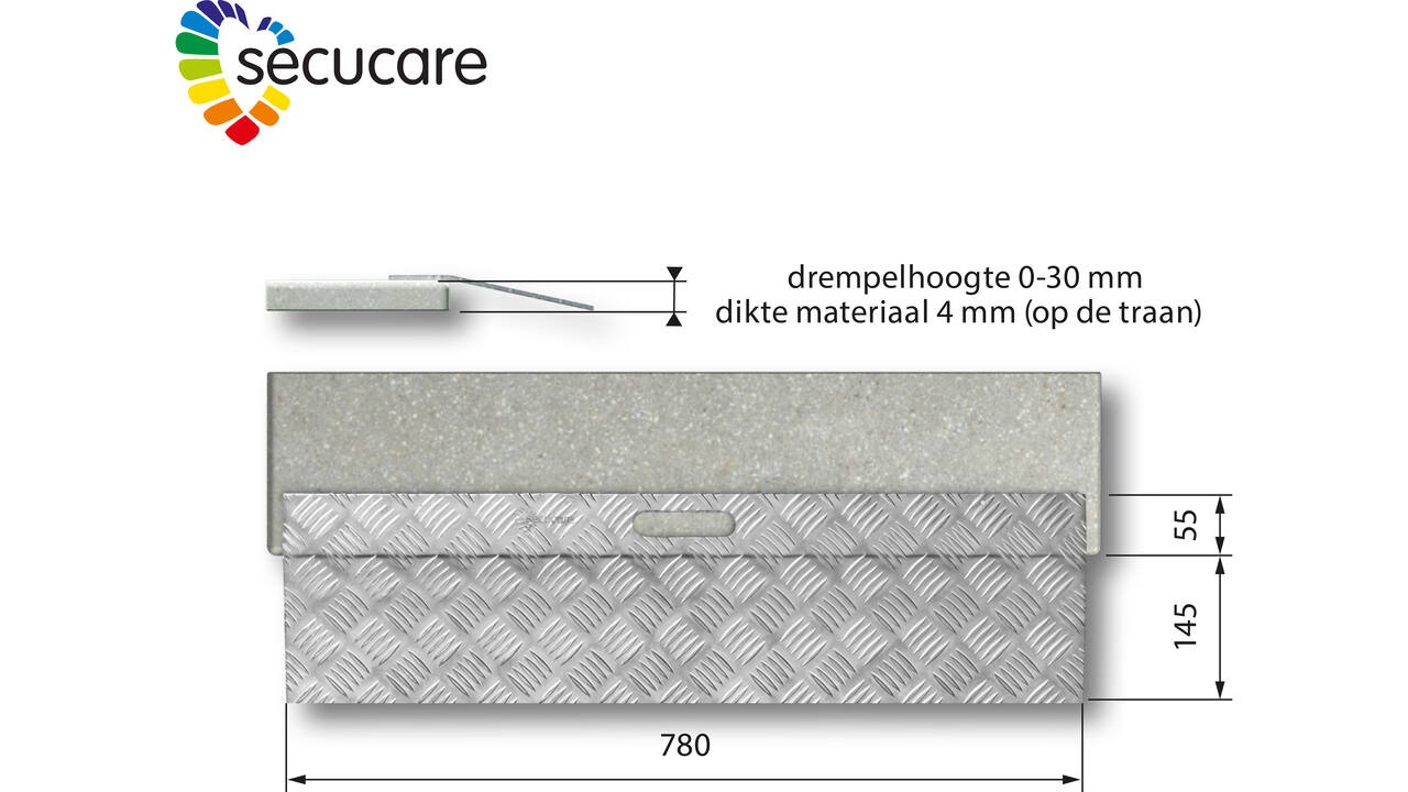 SecuCare Drempelhulp Alu type 1  B 78cm H tm 3cm