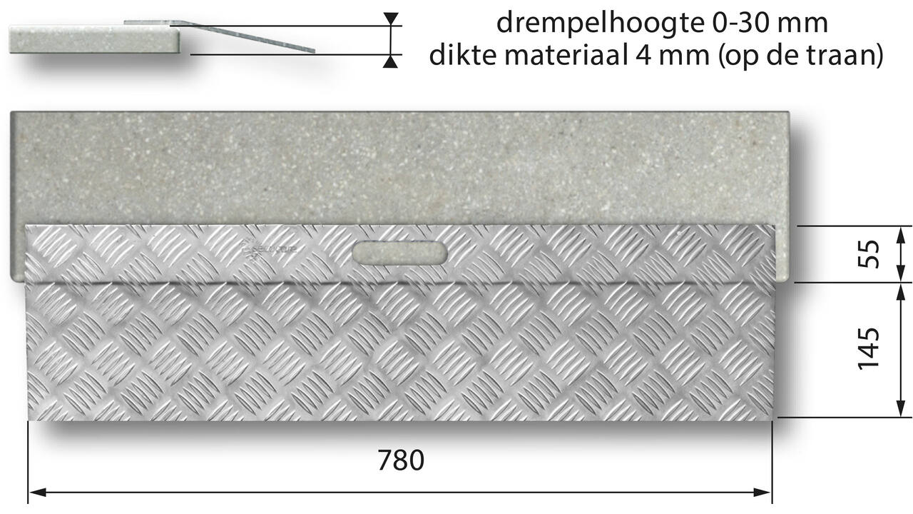 SecuCare Drempelhulp Alu type 1  B 78cm H tm 3cm