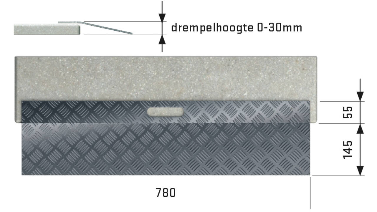SecuCare Drempelhulp Alu type 1  B 78cm H tm 3cm