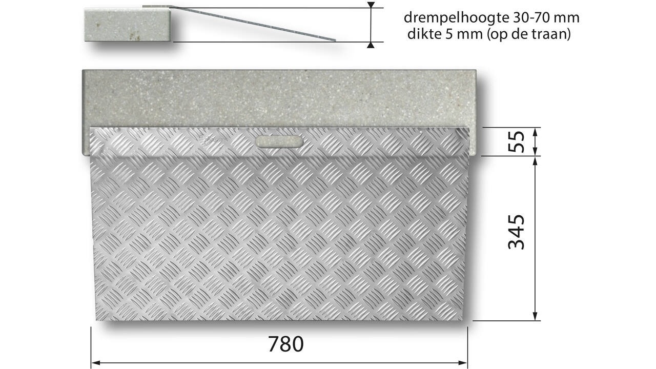 SecuCare Drempelhulp Alu type 2 B 78cm H 3 tm 7cm