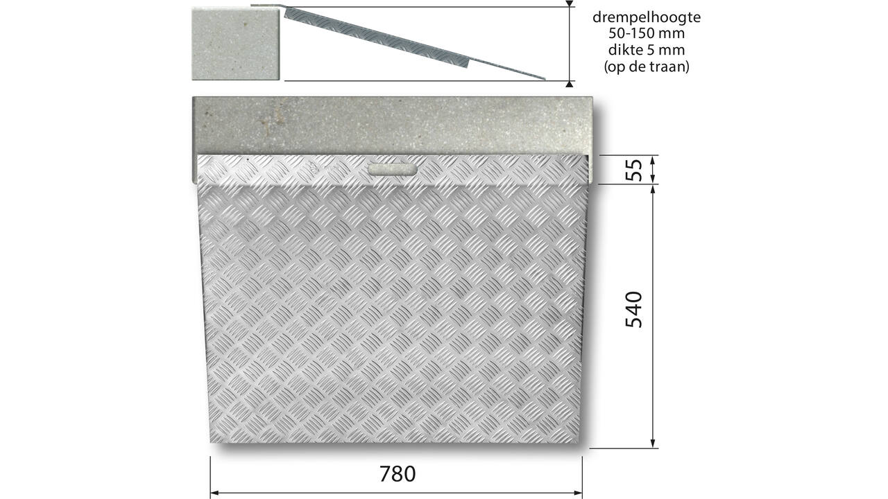 SecuCare Drempelhulp Alu type 3 B 78cm H 5 tm 15cm