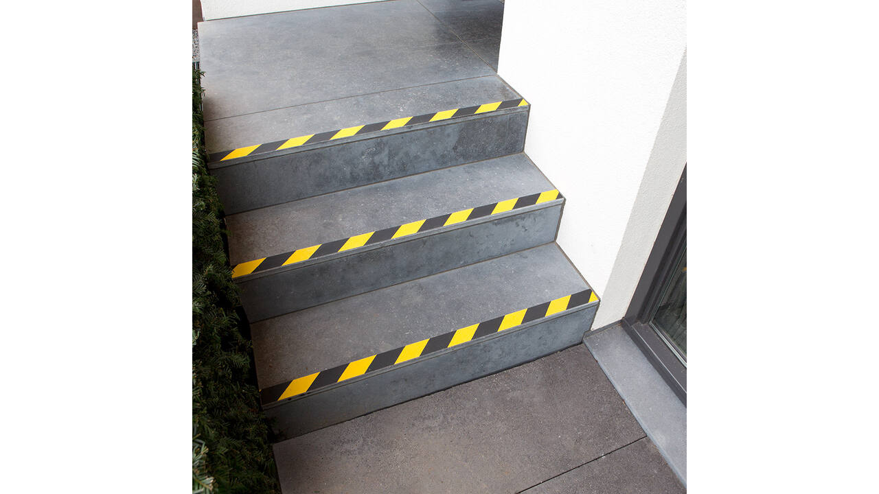 SecuCare Anti slip sticker op rol, 50x3000mm, zwart/geel