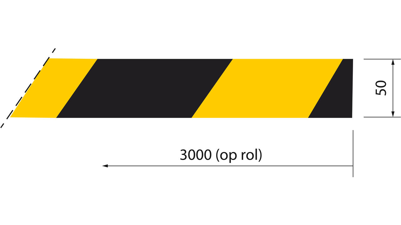 SecuCare Anti slip sticker op rol, 50x3000mm, zwart/geel