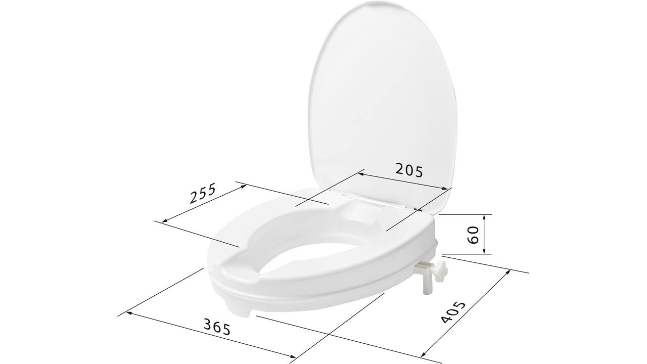 SecuCare Toiletverhoger met klep, 6cm hoog