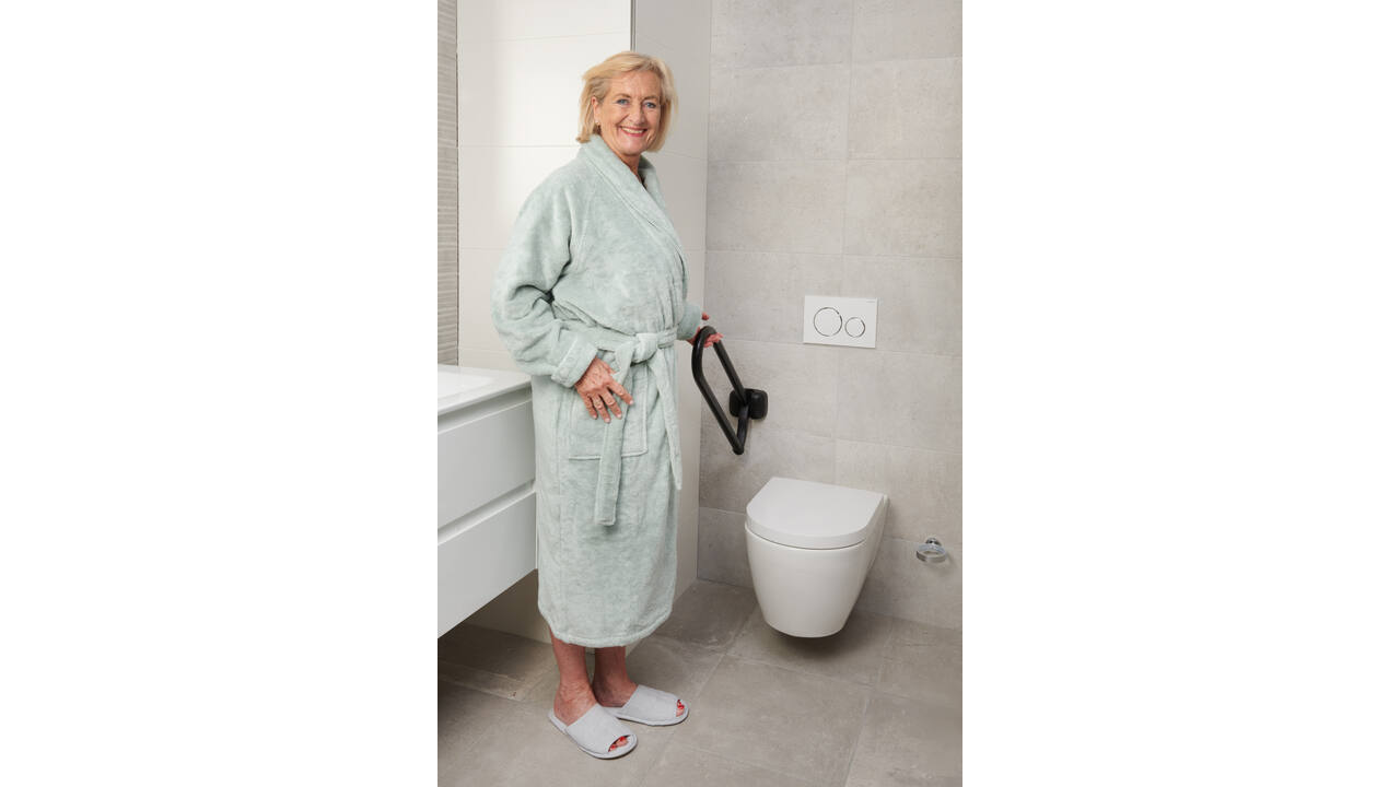 SecuCare Toiletbeugel opklapbaar Premium Zwart, 70cm