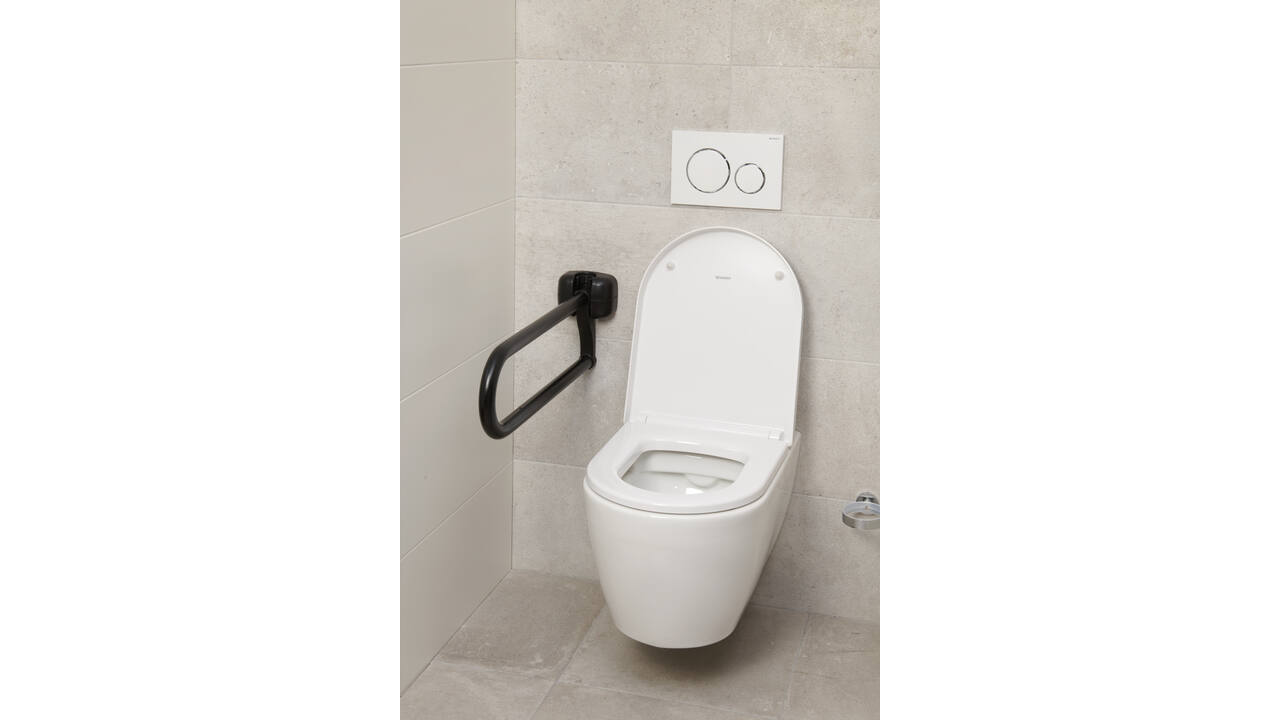 SecuCare Toiletbeugel opklapbaar Premium Zwart, 70cm