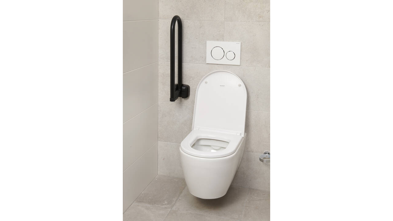SecuCare Toiletbeugel opklapbaar Premium Zwart, 70cm
