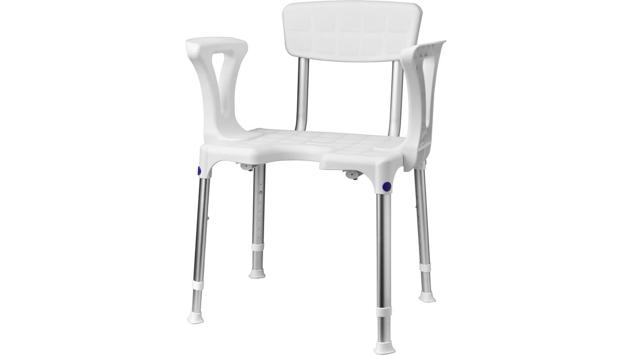 SecuCare Douchestoel Quattro met uitsparing incl rug en arm