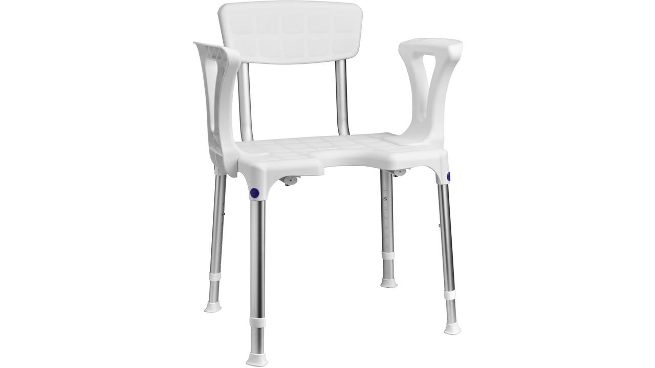 SecuCare Douchestoel Quattro met uitsparing incl rug en arm