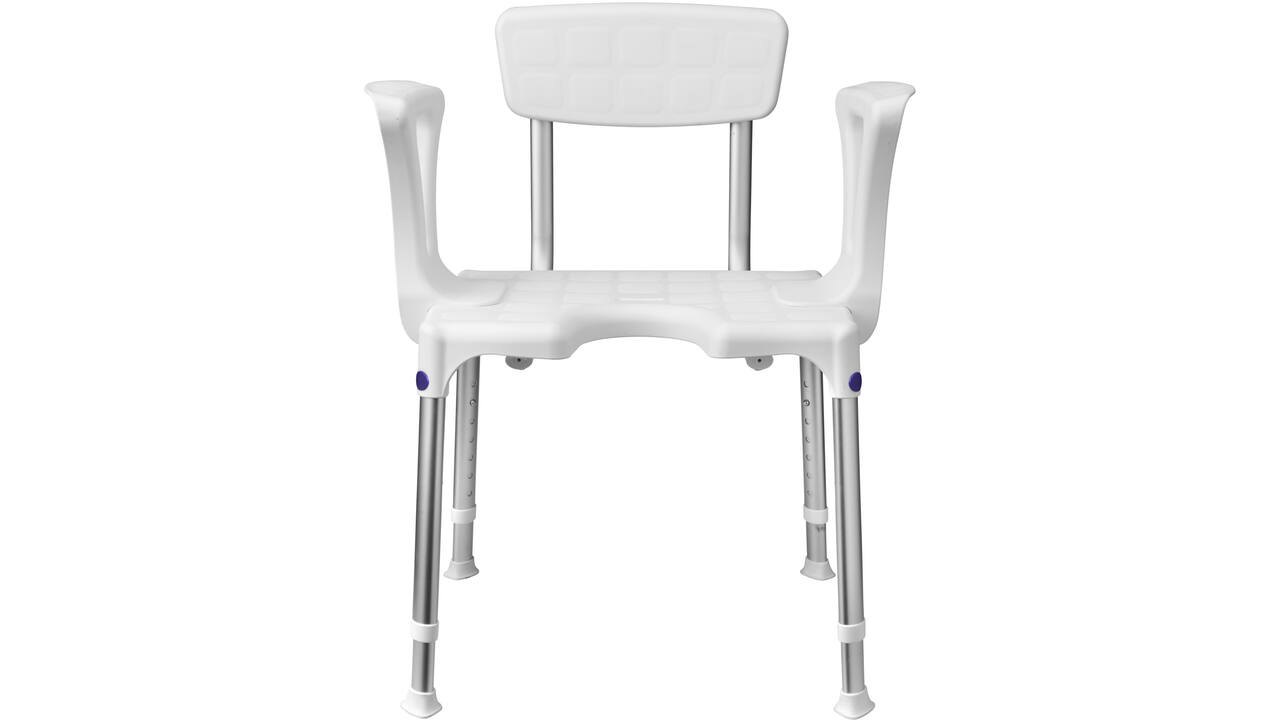 SecuCare Douchestoel Quattro met uitsparing incl rug en arm
