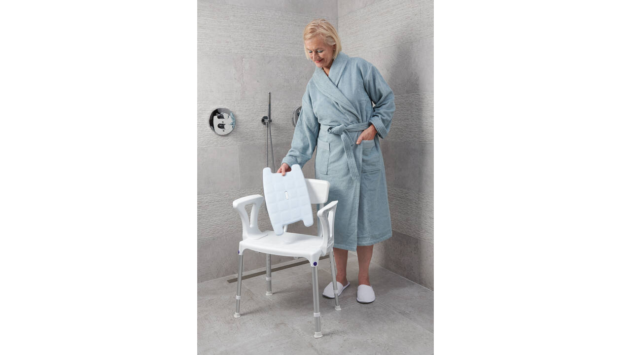 SecuCare Douchestoel Quattro comfort kussen blauw