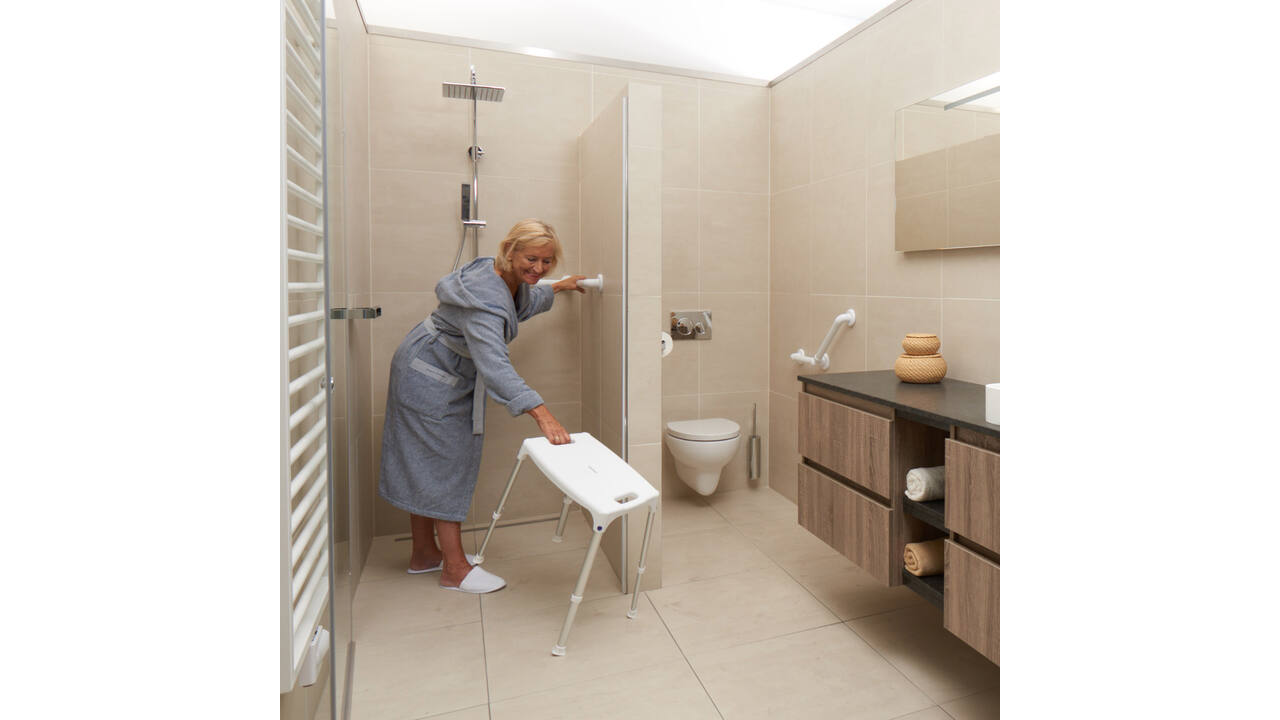 SecuCare Douchestoel Quattro verstelbaar wit