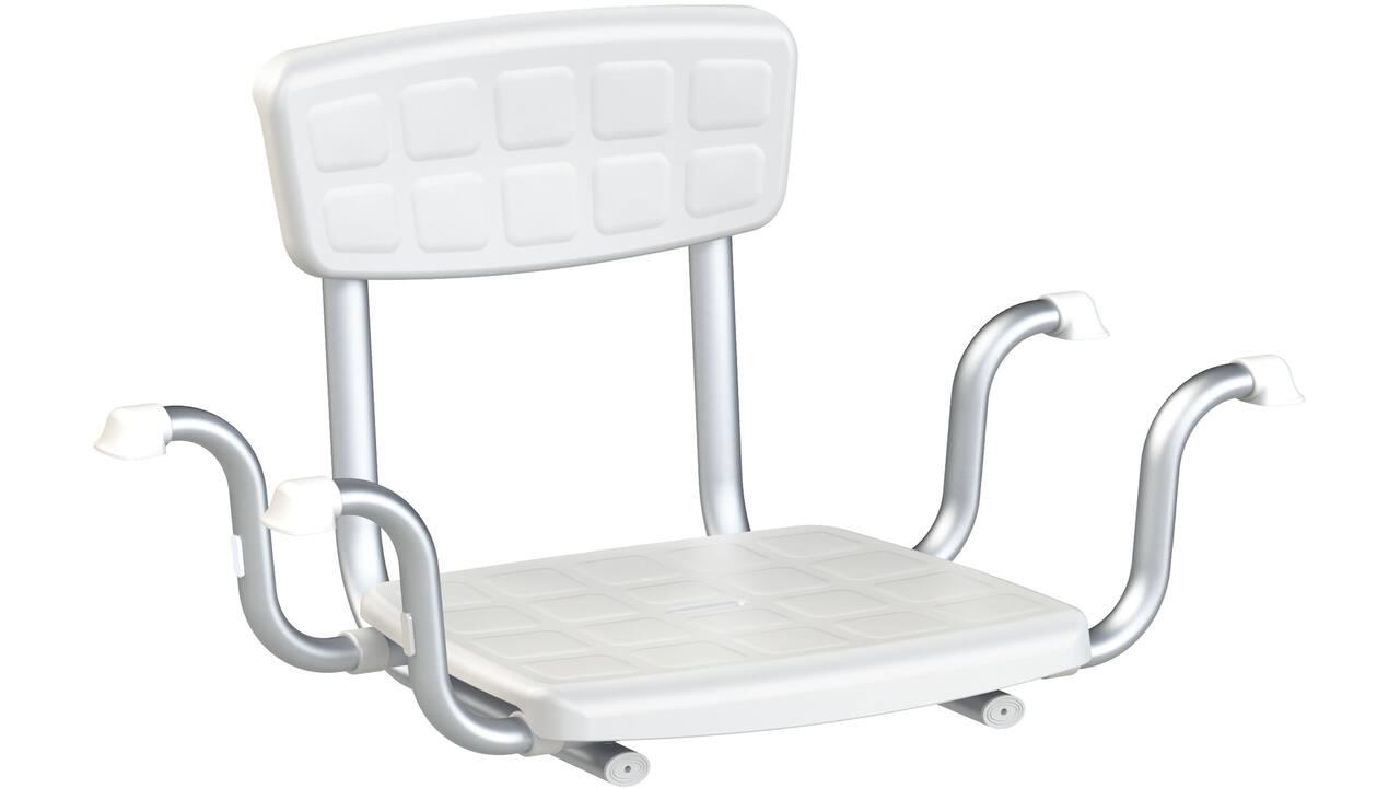 SecuCare Badzitje Quattro wit met rugleuning