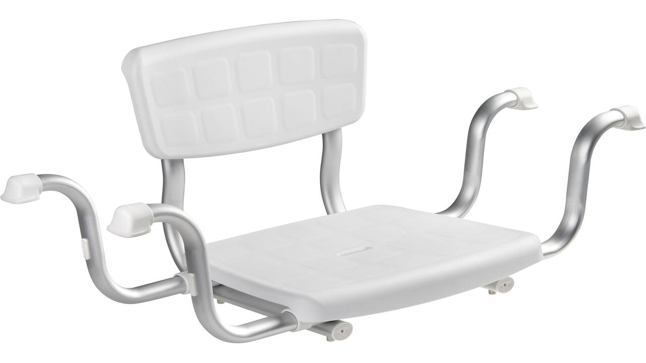 SecuCare Badzitje Quattro wit met rugleuning