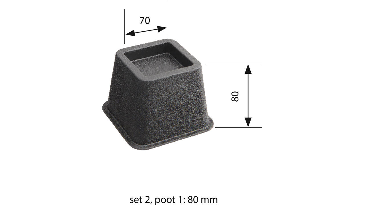 SecuCare Bed / Meubelverhoger 8 / 13 / 21cm zwart