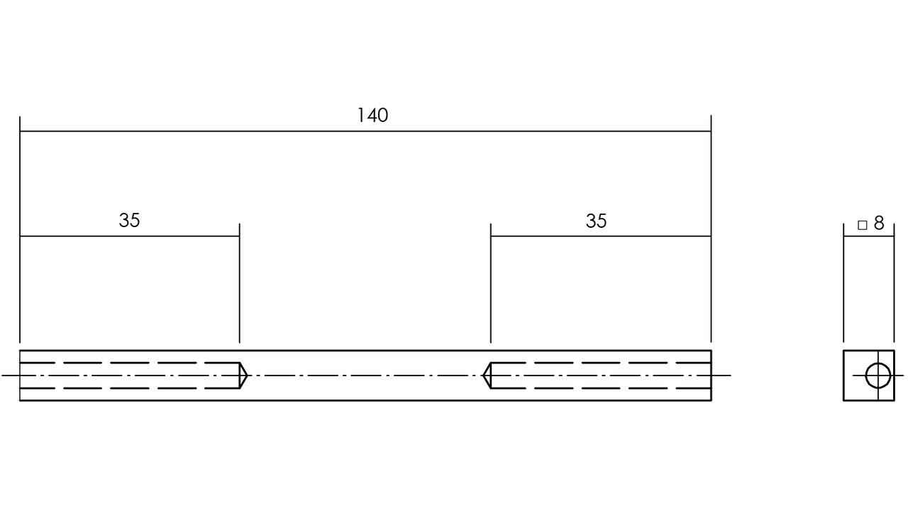 P+E krukstift gegalvaniseerd lengte is 140mm voor 2 gatdeel deurkrukken 8mm te koppelen. Deze stift is geschikt voor deur- en beslagdikte van minimaal 70mm tot maximaal 110mm.