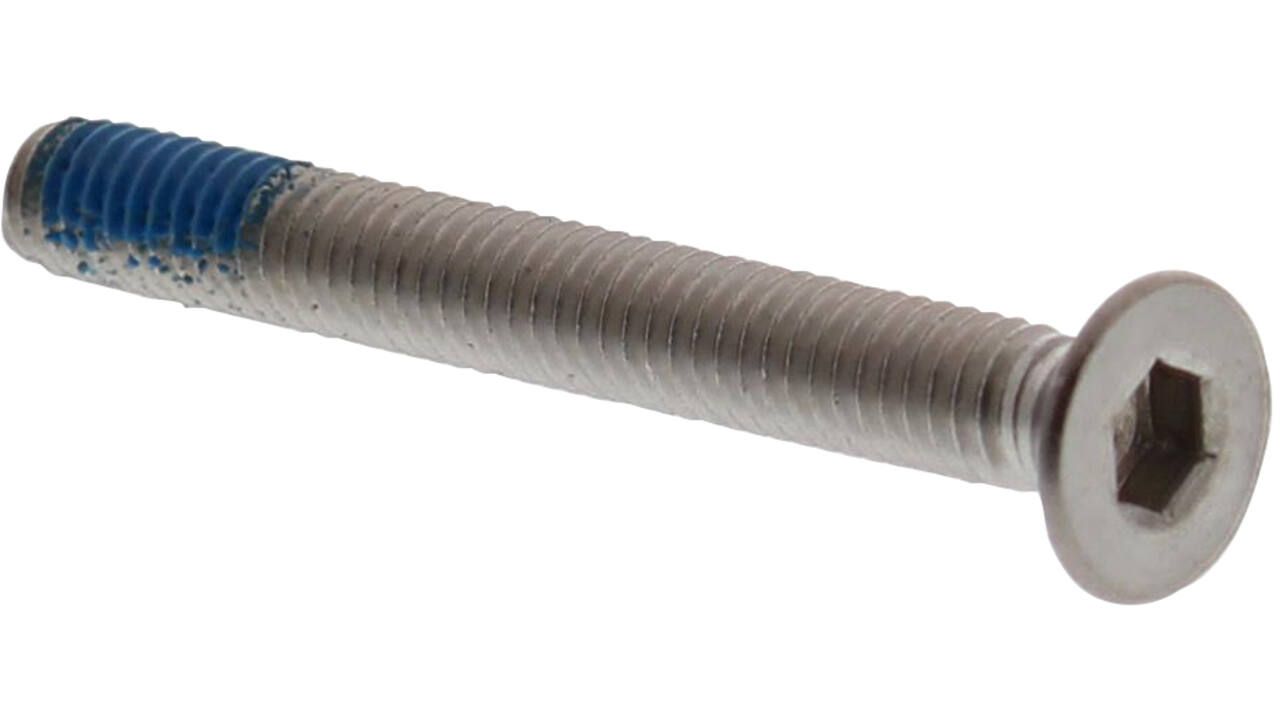 BI6K schroef PK RVS A4  dd.38-43mm voor Flush plaatschilden en plaatrozetten met borgmiddel loctite Bi6ksleutel 3.0mm