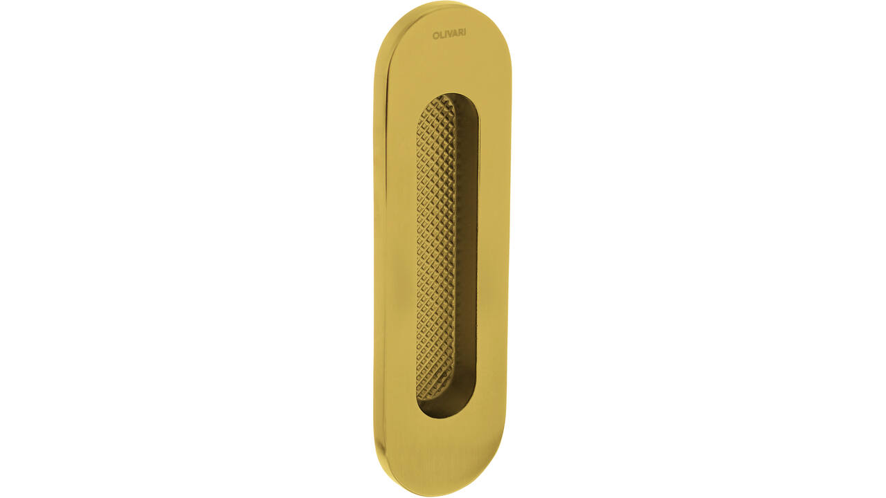 Olivari schuifdeurkom Vico ovaal 128x37mm Messing mat titaan PVD