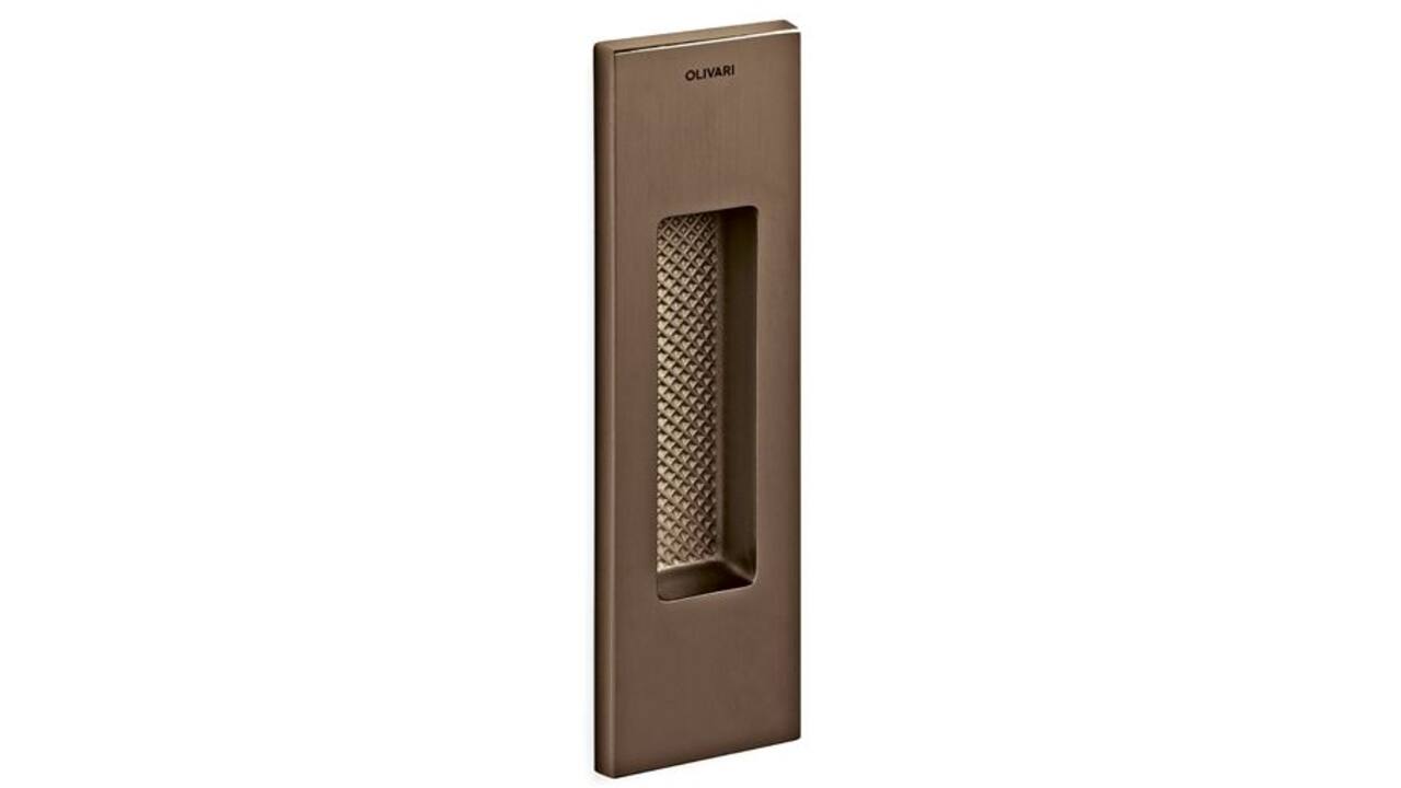 Olivari schuifdeurkom Siro rechthoekig 128x37mm Brons mat titaan PVD