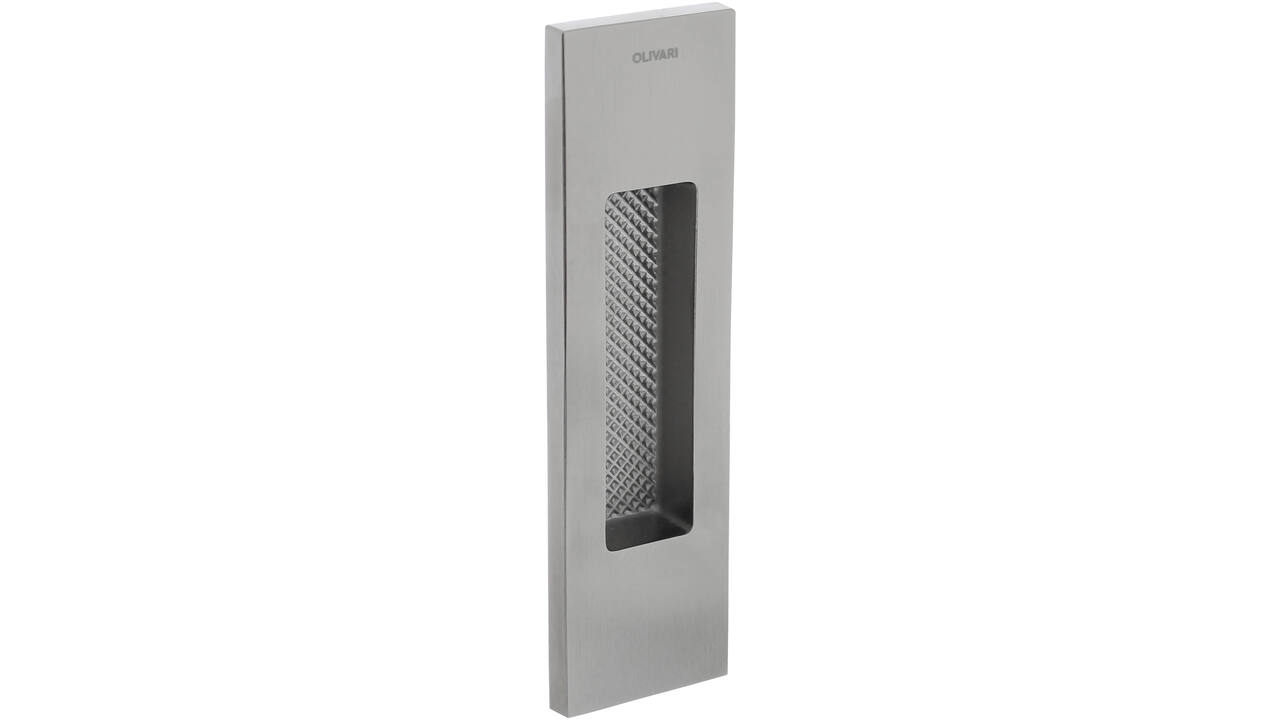 Olivari schuifdeurkom Siro rechthoekig 128x37mm RVS mat titaan PVD