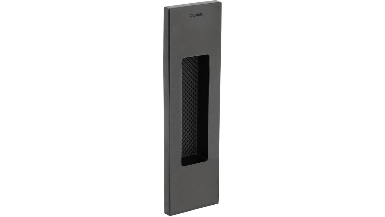 Olivari schuifdeurkom Siro rechthoekig 128x37mm Antraciet mat titaan PVD