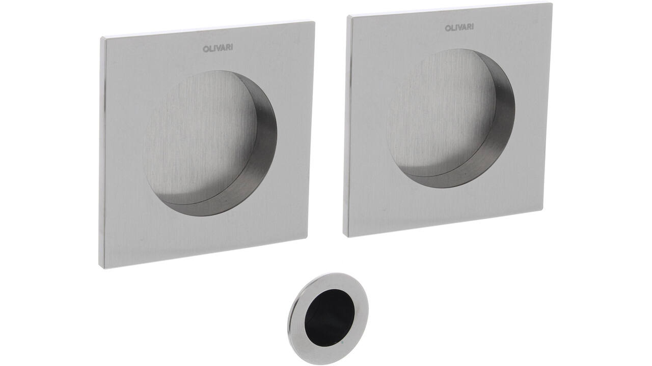Olivari schuifdeurkom Giotto Q vierkant 42/65mm rvs mat titaan PVD