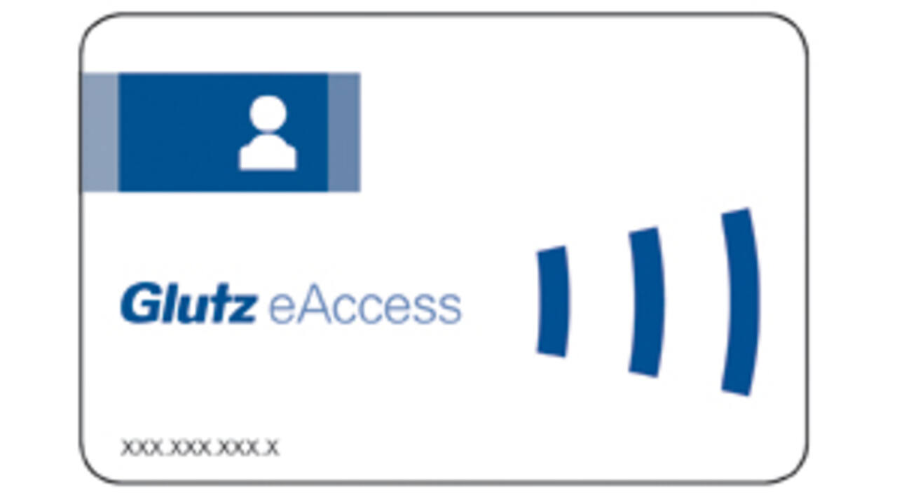 Identificatie kaart glutz eAccess, MIFARE DESfire EV1, 4KB, standaard layout met ID-nr.