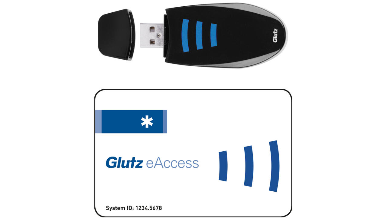 Softwareprogrammeer-Set met gratis software https://glutz.com/service/downloads/soft-und-firmware/bevat 1  Systeemkaart (*) en 1 NET- Wifistick voor uw PC of Laptop