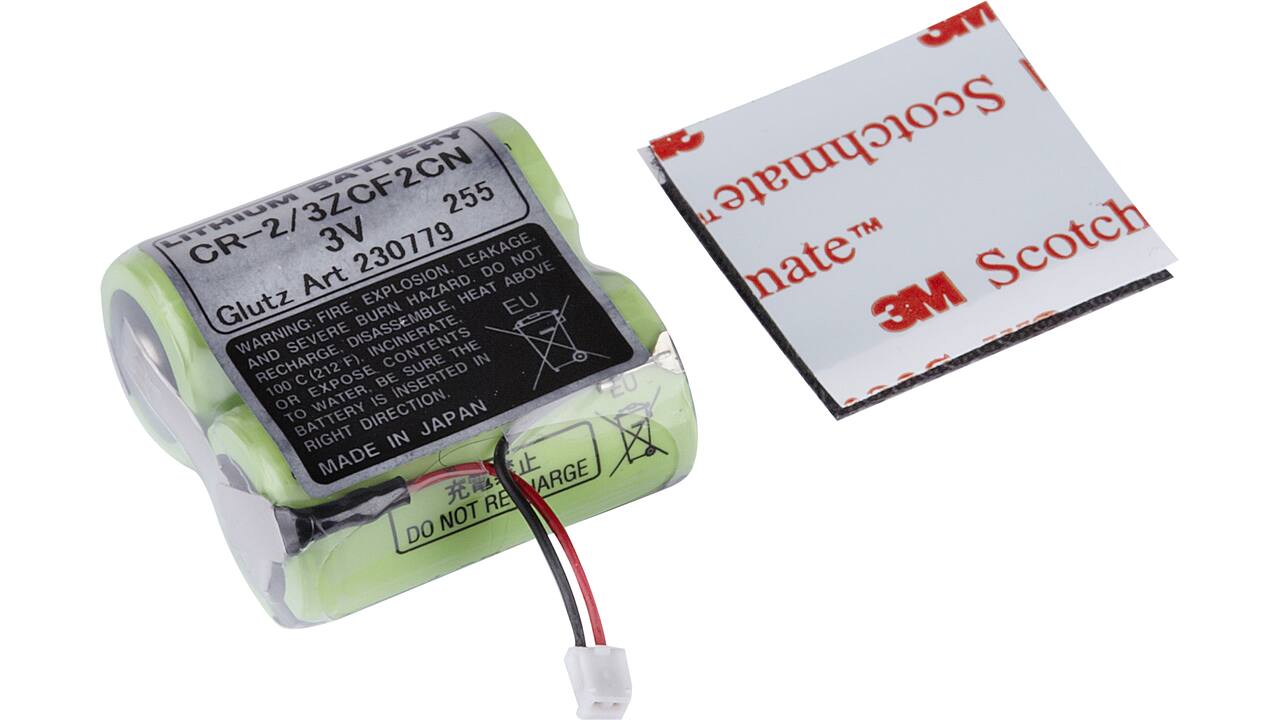 set Lithium 3V per 2 gemonteerd voor Lezers en E-Organisatiebeslag ES1 met klitteband