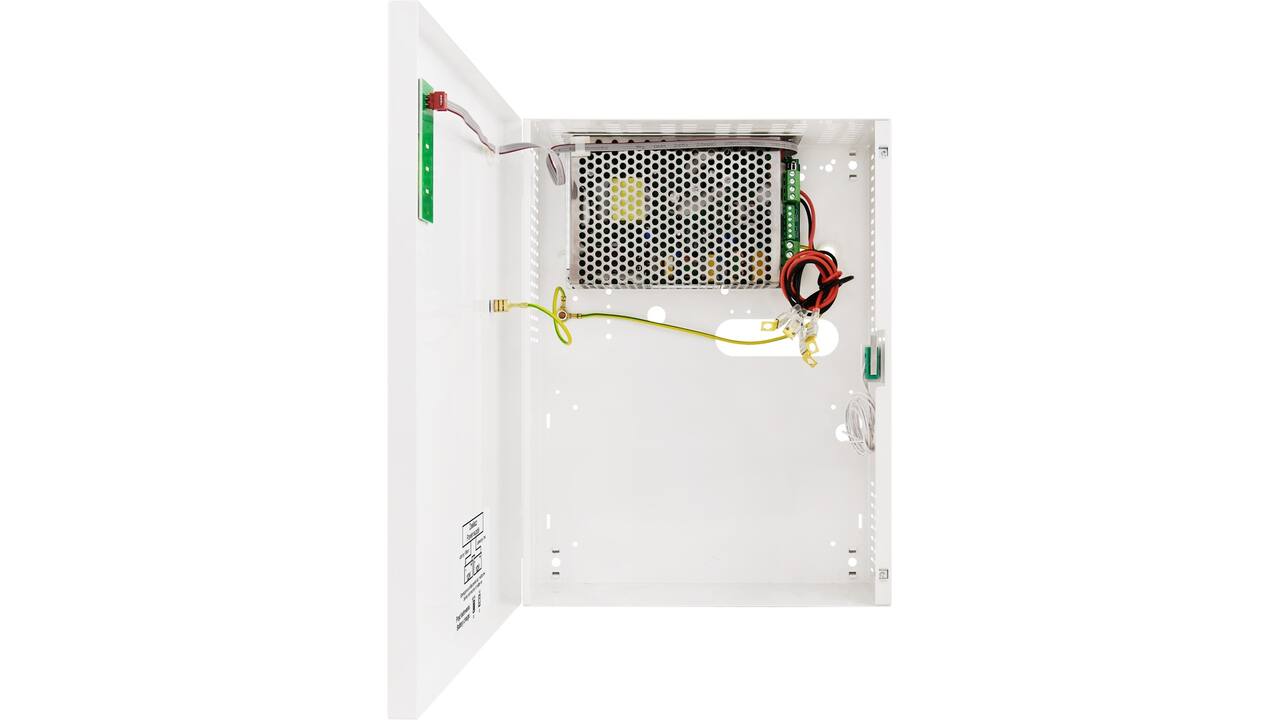 Voeding gestabiliseerd 24VDC 2A  kast afm:230x300x82 met de mogelijkheid voor 2x 7Ah batterij buffer