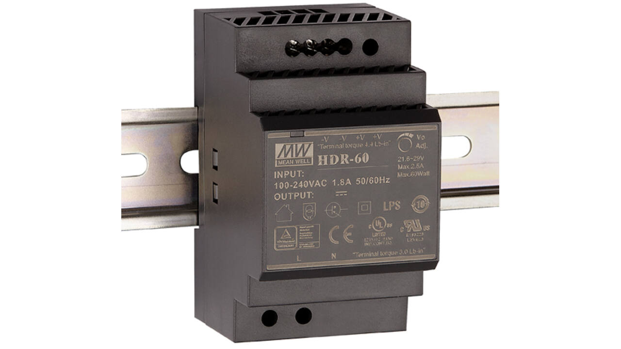 Voeding voor eAccess lezer of I/O Modul 230 V AC / 12 V DC, 2A, voor montagerail