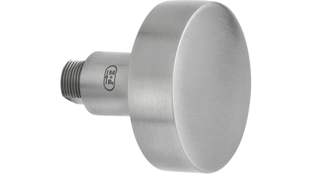 Vlakke-knop Ø 53mm roestvast staal mat geborsteld inclusief 8x100mm wisselstift