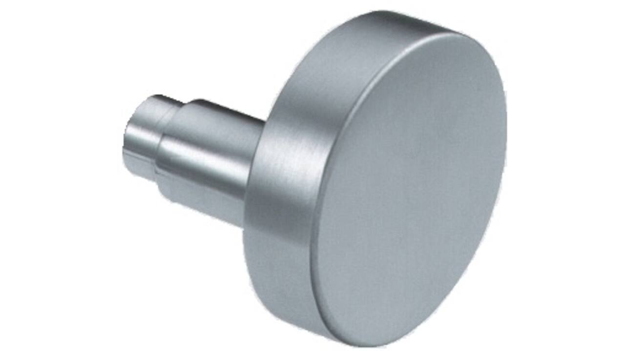 Vlakke-knop Ø 60mm excentrisch voor vaste montage in Q-gat met moer en zonder wisselstift