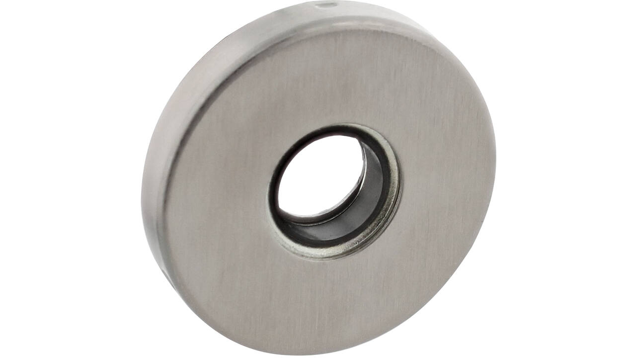 RVS rozet easyfix ø53x8mm, dekrozet gat ø21mm voor krukhals ø20mm, met bevestigings gaten 4mm